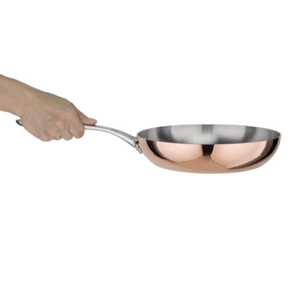 Vogue Induction Tri-Wall Copper Fry Pan - 240mm 9" - Image 4