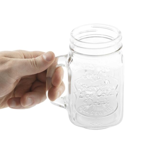 Olympia Handled Drinking Jar Printed "Ice Cold Drink" - 470ml (Box 12) - Image 4
