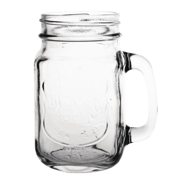 Olympia Handled Drinking Jar Printed "Ice Cold Drink" - 470ml (Box 12)