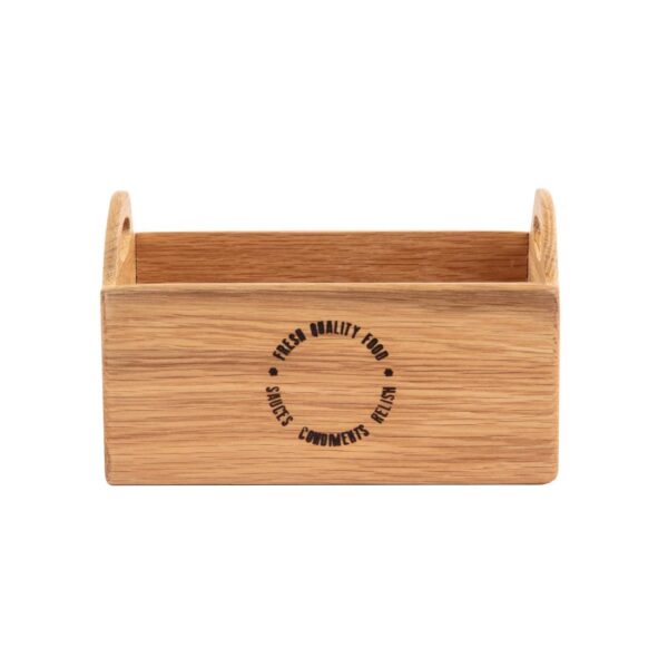 Olympia FSC Oak Utensil Holder Printed One Side - 230x145x135mm - Image 2