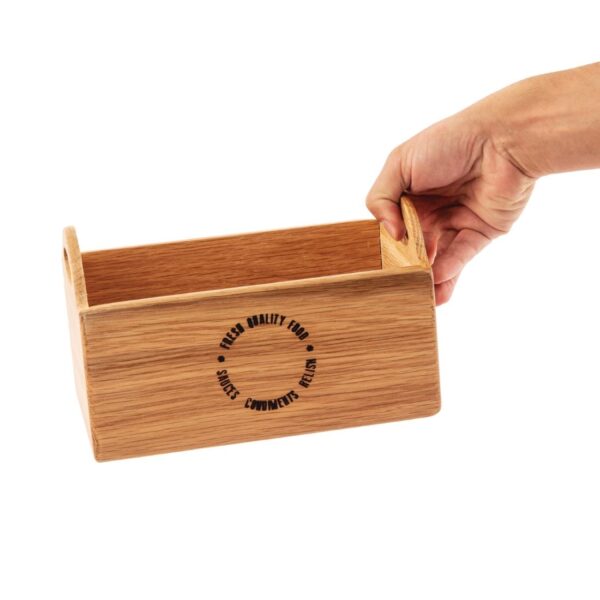 Olympia FSC Oak Utensil Holder Printed One Side - 230x145x135mm - Image 5