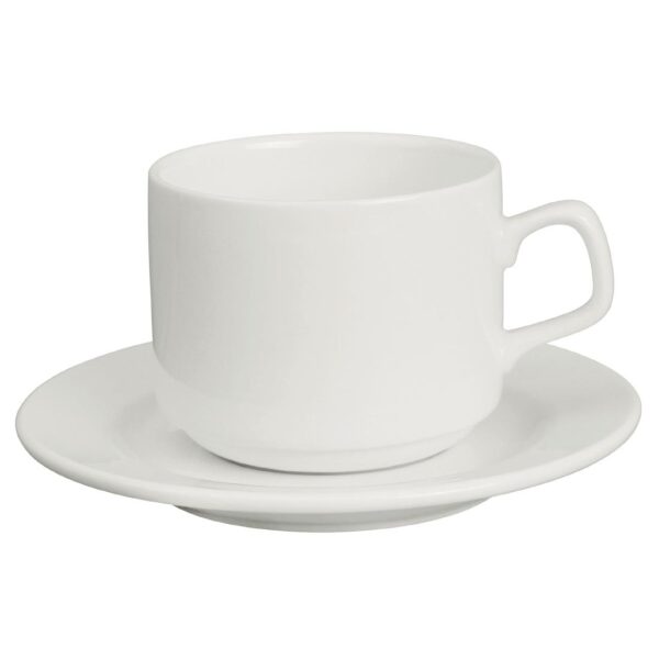 Olympia Lumina Stacking Cup fits Saucer CD646 200ml 7oz (Box 6) - Image 5