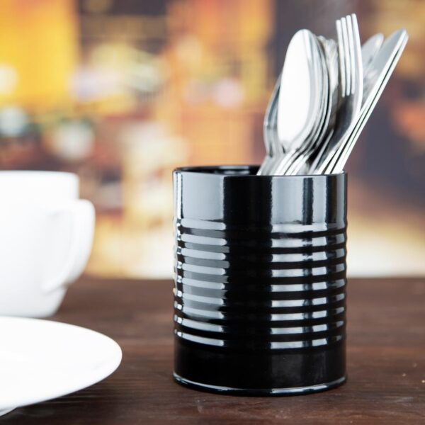 Olympia Tin Can Table Tidy Black - 110(H)x90(W)mm - Image 3