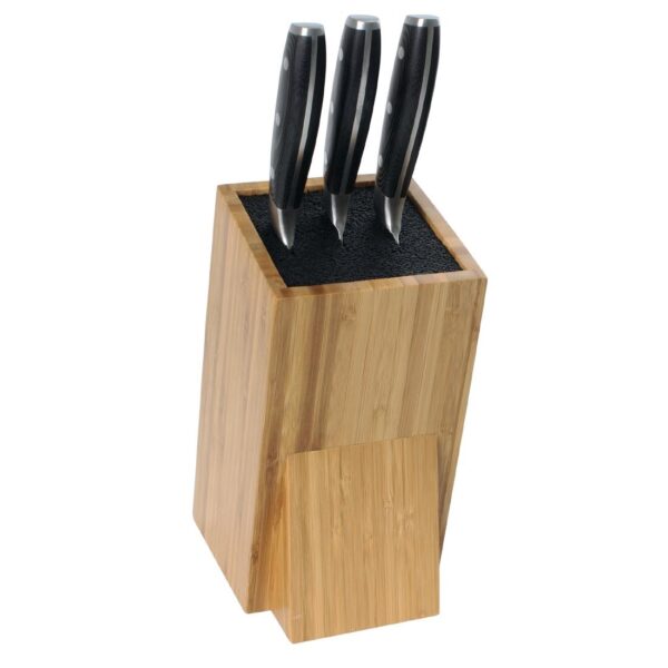 Vogue EUTR Wooden Universal Knife Block - 245x120x155mm 9 1/2x4 3/4x6" - Image 2