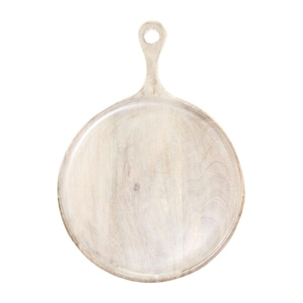 Chef Inox Mangowood Serving Board Round w/Hdl White - 300x400x15mm (B2B)