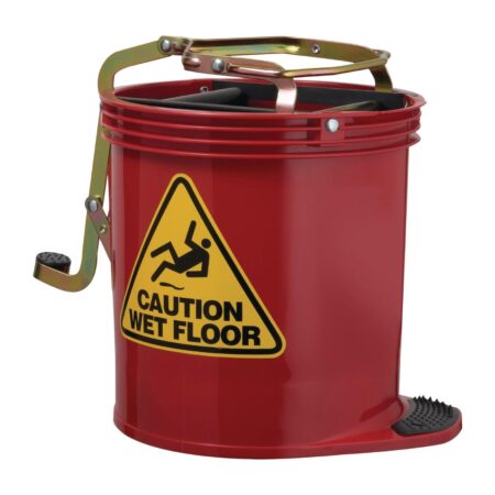 Oates Contractor Roller Wringer Bucket Red - 15Ltr