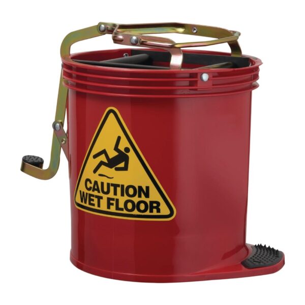 Oates Contractor Roller Wringer Bucket Red - 15Ltr