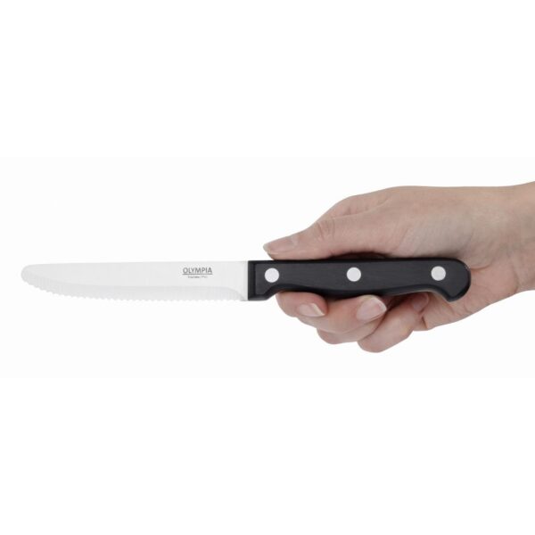 Olympia Rounded Steak Knife Black - 4 1/2" (Box 12) - Image 2