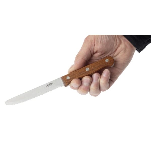 Olympia Rounded Steak Knife Wood - 4 1/2" (Box 12) - Image 6