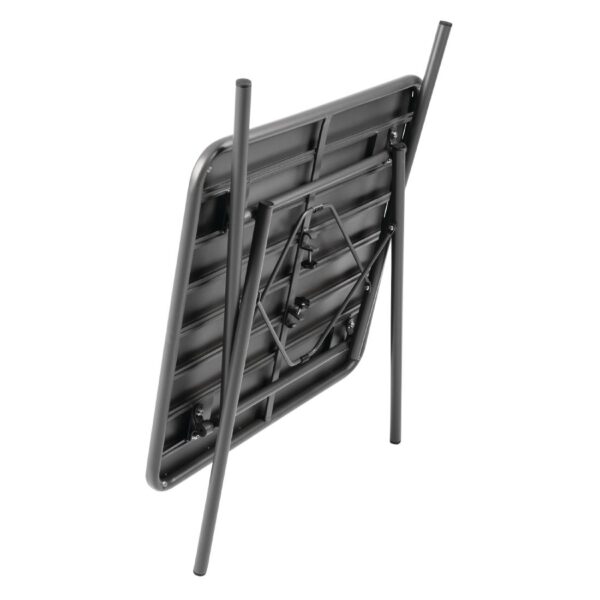 Bolero Slatted Square Steel Table Grey - 700mm - Image 6