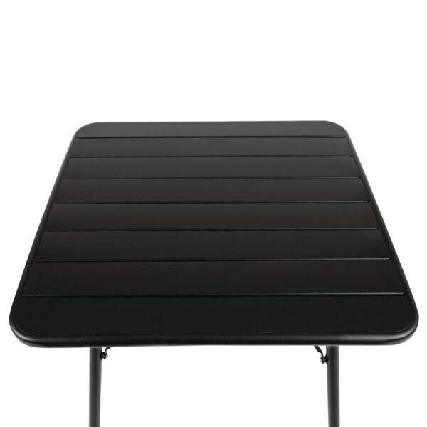 Bolero Slatted Square Steel Table Black - 700mm - Image 3