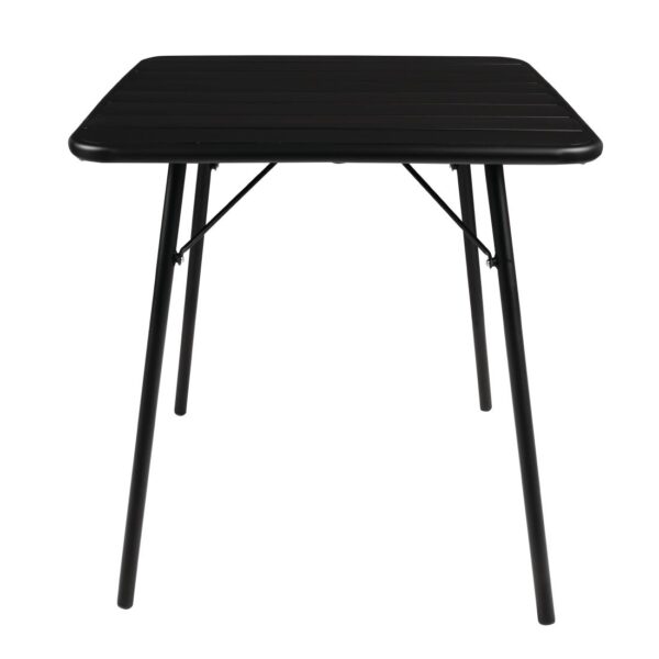 Bolero Slatted Square Steel Table Black - 700mm - Image 4