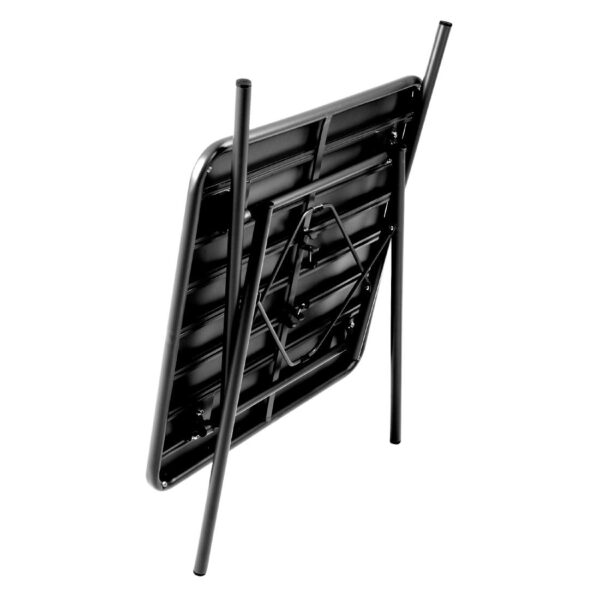 Bolero Slatted Square Steel Table Black - 700mm - Image 5