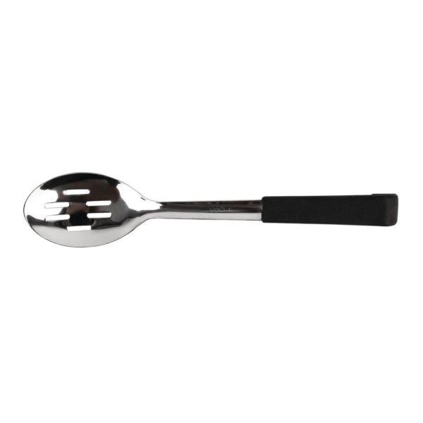 Vogue Slotted Serving Spoon Black Handled - 340mm 13" - Image 3