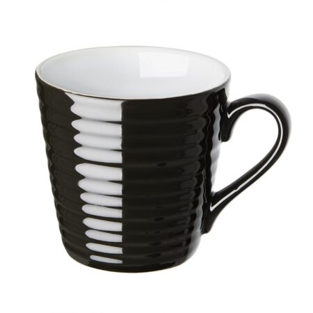 Olympia Cafe Mug Black Ripple - 340ml (Box 6)