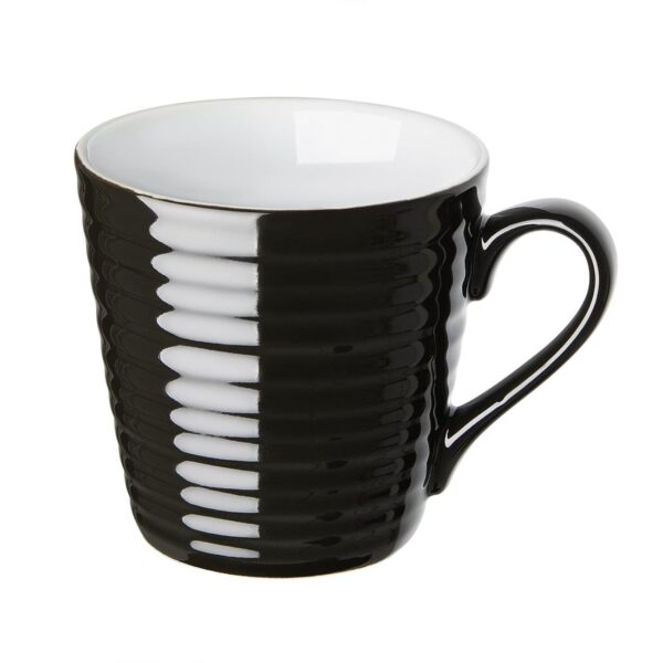 Olympia Cafe Mug Black Ripple - 340ml (Box 6)