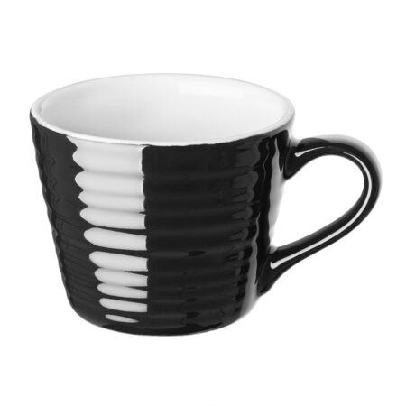 Olympia Cafe Mug Black Ripple - 230ml (Box 6)