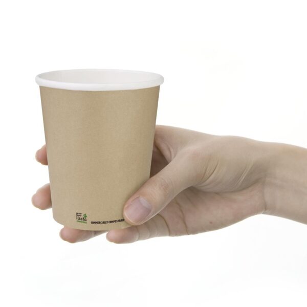 Fiesta Compostable Hot Cup Single Wall Kraft - 225ml (Box 1000) - Image 3