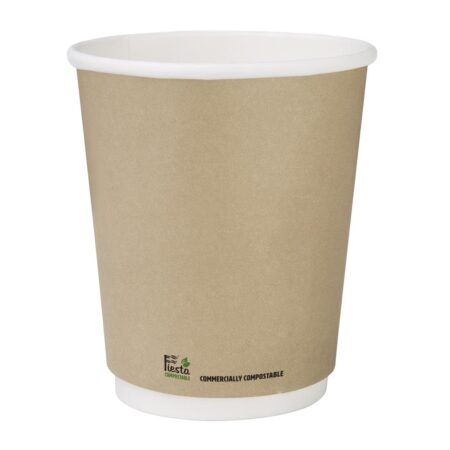 Fiesta Compostable Hot Cup Double Wall 'Kind' Kraft - 225ml (Box 500)