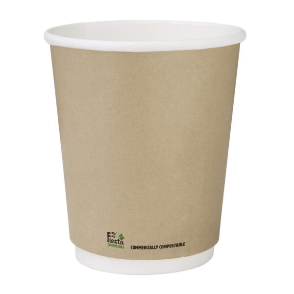 Fiesta Compostable Hot Cup Double Wall 'Kind' Kraft - 225m (Sleeve 25)