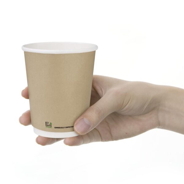 Fiesta Compostable Hot Cup Double Wall 'Kind' Kraft - 225m (Sleeve 25) - Image 3