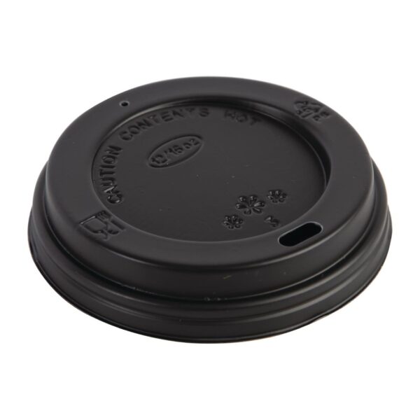 Fiesta Recyclable Lid For Hot Cups - Black - 12oz/16oz (Pack 50)
