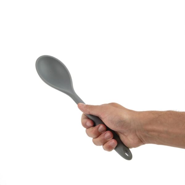 Vogue Silicone High Heat Cooking Spoon Grey - 275mm 10 3/4" - Image 4