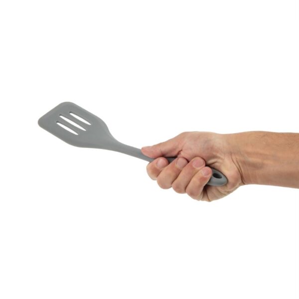 Vogue Silicone High Heat Flexible Slotted Turner Grey - 295mm 12" - Image 4