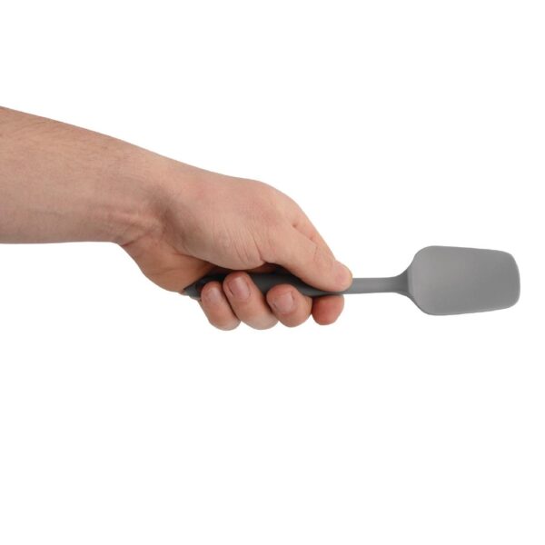 Vogue Silicone High Heat Mini Spoonula Grey - 200mm 8" - Image 4
