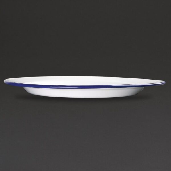 Olympia Enamel White/Blue Dinner Plate - 300mm 12" (Box 6) - Image 3