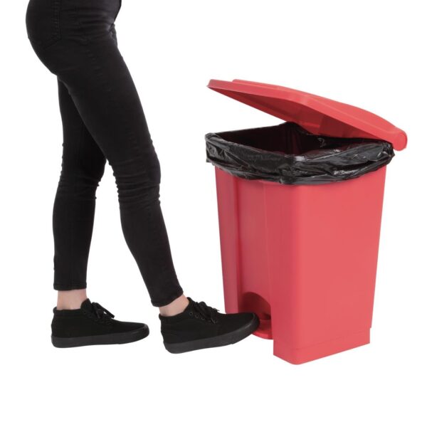 Jantex Kitchen Pedal Bin Red - 45Ltr - Image 6
