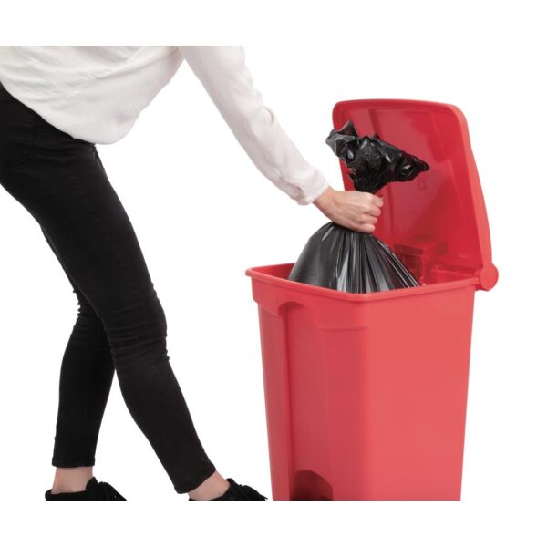 Jantex Kitchen Pedal Bin Red - 45Ltr - Image 7