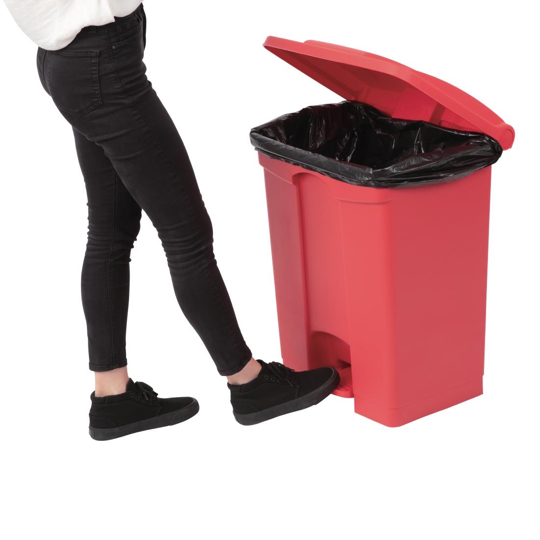 Jantex Kitchen Pedal Bin Red - 65Ltr - Image 5