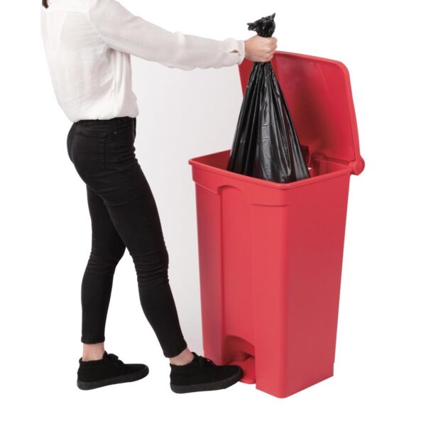 Jantex Kitchen Pedal Bin Red - 87Ltr - Image 6