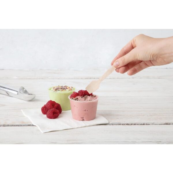 Fiesta Compostable Birch Wooden Ice Cream Scoop - 96mm (Pack 100) - Image 4