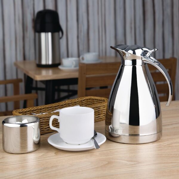 Olympia Vacuum Jug St/St Double Wall hinged lid - 1Ltr - Image 3