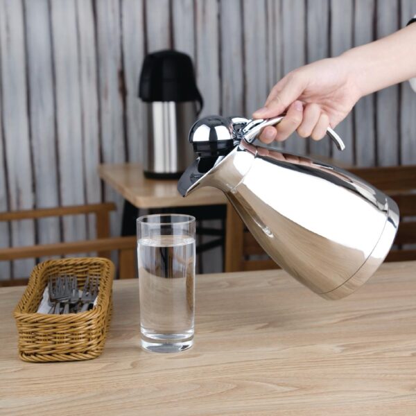 Olympia Vacuum Jug St/St Double Wall hinged lid - 1Ltr - Image 4