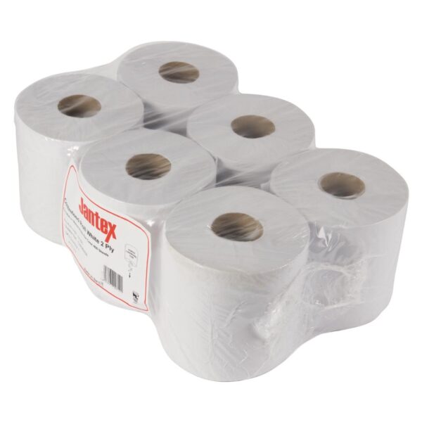 Jantex Centre Feed Roll White 2ply 480 sheets (Pack 6) - Image 5