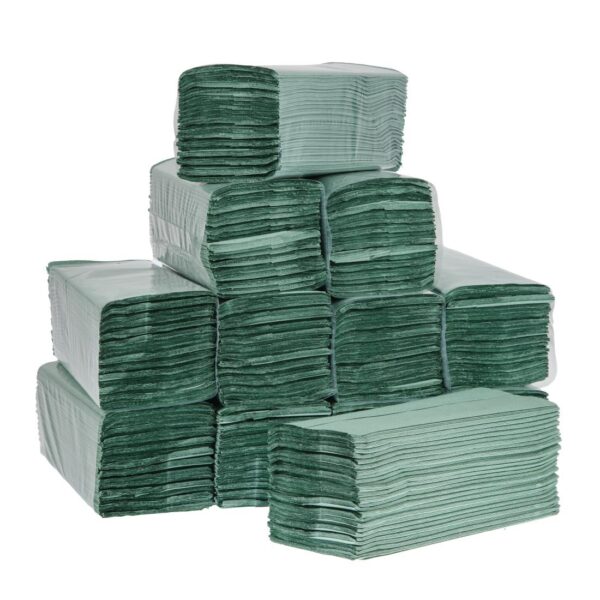 Jantex Green Z Fold Hand Towels 1ply (Pack 12 x 250sheets) - Image 3