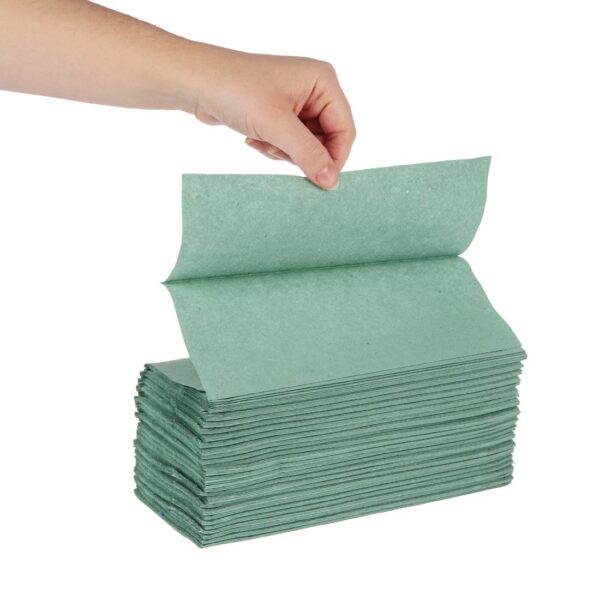 Jantex Green Z Fold Hand Towels 1ply (Pack 12 x 250sheets) - Image 4