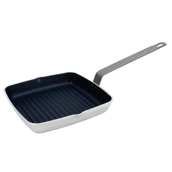 Vogue Non Stick Square Ribbed Skillet Pan Teflon Platinum Plus - 240mm 9 1/2" - Image 6