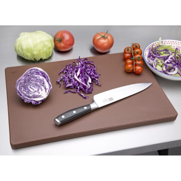 Hygiplas Extra Thick Low Density Chopping Board Brown - 450x300x20mm - Image 8
