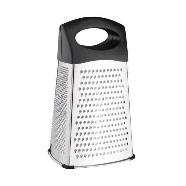 Vogue Heavy Duty Box Grater with Black Handle & Base - 254mm 10" - Image 2
