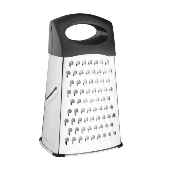 Vogue Heavy Duty Box Grater with Black Handle & Base - 254mm 10" - Image 3