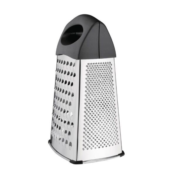 Vogue Heavy Duty Box Grater with Black Handle & Base - 254mm 10" - Image 4