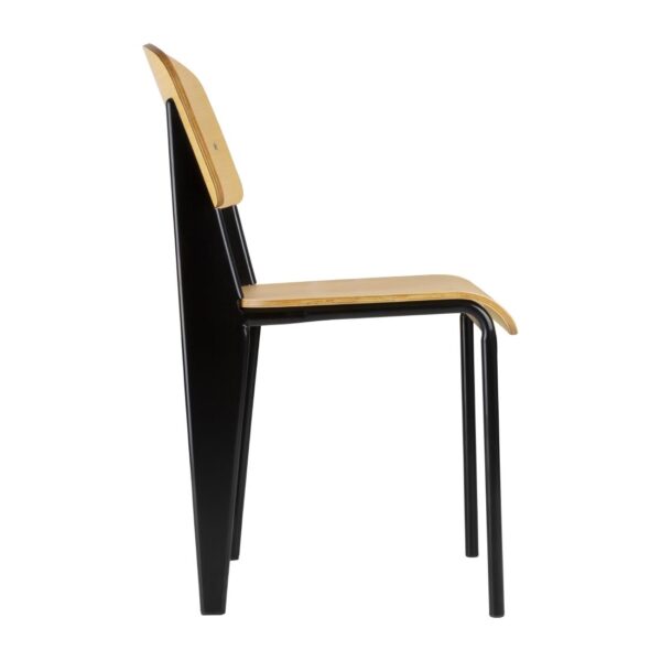 Bolero Wooden Dining Chair with Black Steel Frame (Pack 4) - Image 6