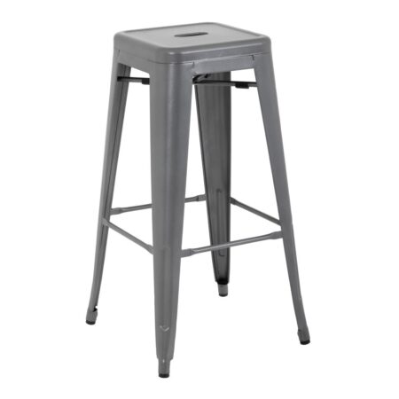 Bolero Gun Metal Grey Steel Bistro High Stool (Pack 4)