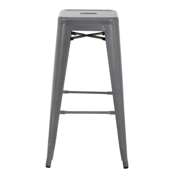 Bolero Gun Metal Grey Steel Bistro High Stool (Pack 4) - Image 5