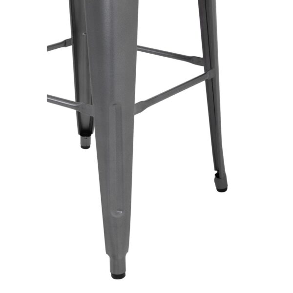 Bolero Gun Metal Grey Steel Bistro High Stool (Pack 4) - Image 8