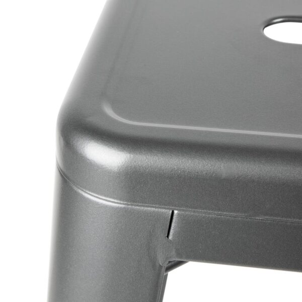 Bolero Gun Metal Grey Steel Bistro High Stool with backrest (Pack 4) - Image 5